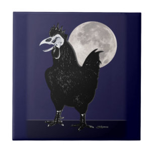 Rooster Ghost Tegeltje