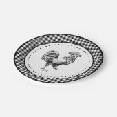 Rooster Gingham Papieren Bordje (Gekanteld)