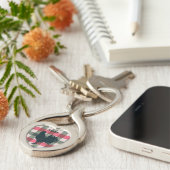 Rooster Gingham Sleutelhanger (Zijkant)