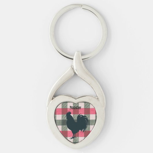 Rooster Gingham Sleutelhanger (Voorkant)