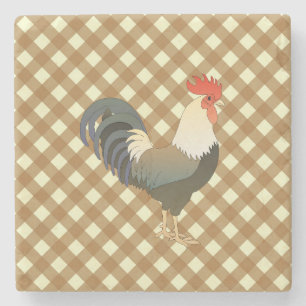 ROOSTER GINGHAM STENEN ONDERZETTER