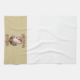 Rooster & Grapes Heraldic Crest, plain, Theedoek