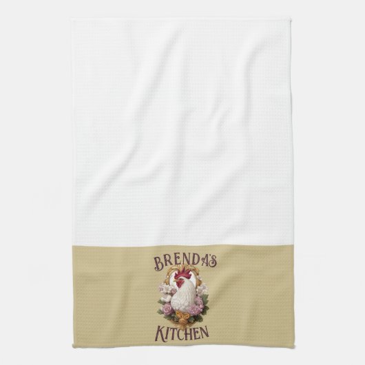 Rooster & Grapes Heraldic Crest, plain, Theedoek (Verticaal)