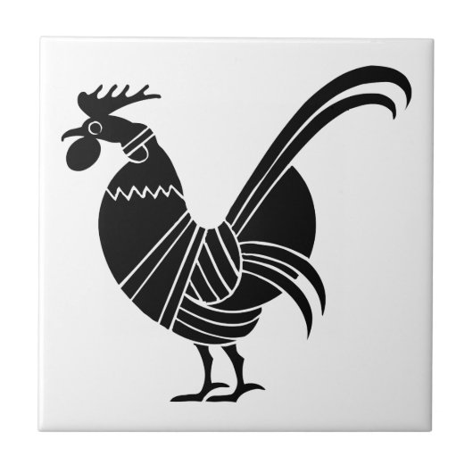 Rooster, Grieks reliëf Tegeltje (Voorkant)