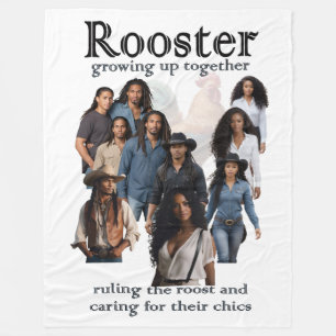 Rooster Grow Up Together Cover Art Sherpa Dekbed Fleece Deken