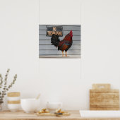 Rooster Guarding a Key West Porch Poster (Keuken)