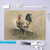  rooster in de gras tissuepapier (Craft)