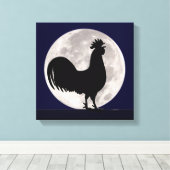 Rooster in het Moonlight Canvas Afdruk (Insitu (Houten vloer))