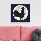 Rooster in het Moonlight Canvas Afdruk (Insitu (Woonkamer))