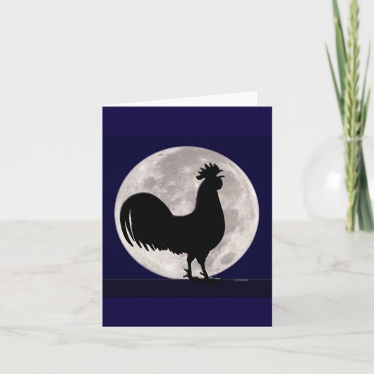 Rooster in het Moonlight Kaart (Voorkant)