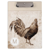  Rooster Jaar 2017 Monogram Klembord (Voorkant)