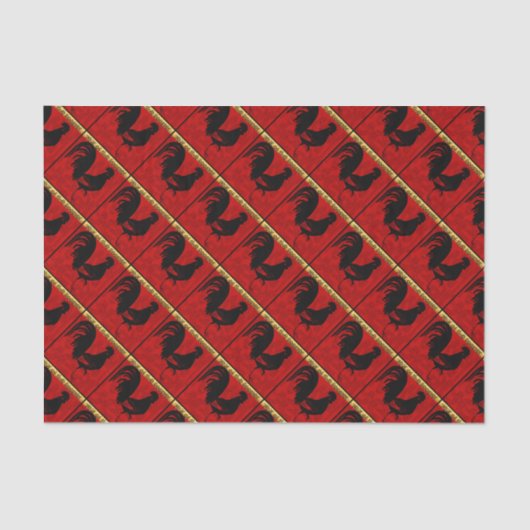 Rooster jaar 2017, papieren versie 1 tissuepapier (Voorkant)