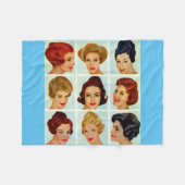 Rooster kapsels 1960 fleece deken (Voorkant (Horizontaal))