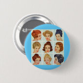 Rooster kapsels 1960 ronde button 5,7 cm (Voorkant /achterkant)