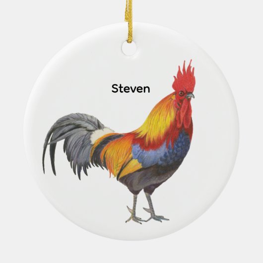 Rooster Keramisch Ornament (Achterkant)
