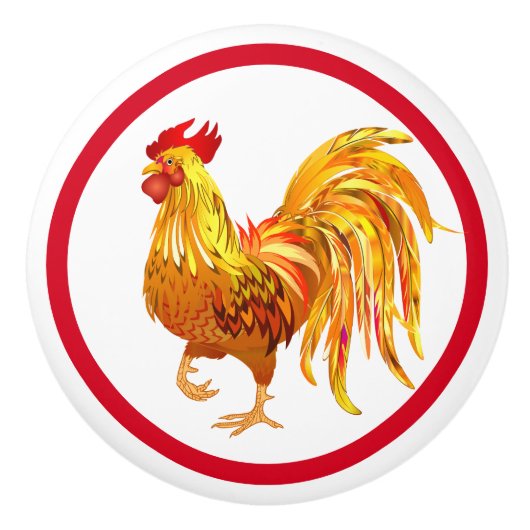 Rooster Keramische Kabinet Knop (Voorkant)