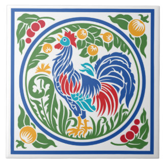 Rooster keramische tapijten tegeltje