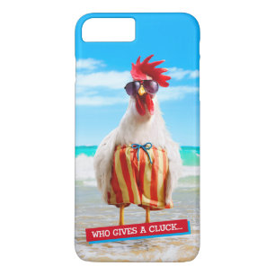 Rooster Kerel Chillin bij Beach in Swim Trunks iPhone 8 Plus / 7 Plus Hoesje