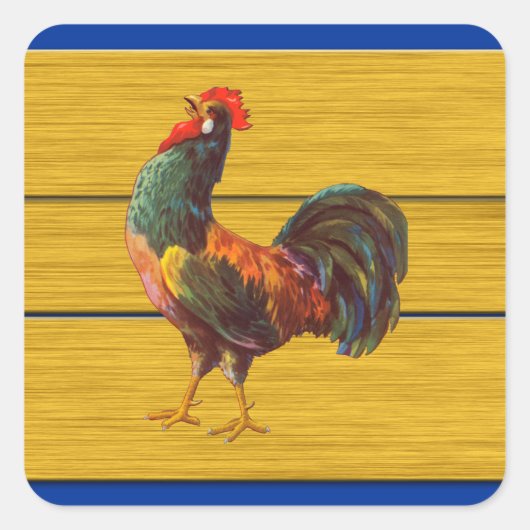 Rooster Keuken Kist Art Sticker (Voorkant)