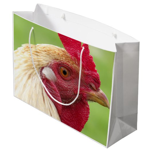 rooster, kip, dier, vogel, design, boerderij, groot cadeauzakje (Achterkant Gekanteld)