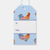 Rooster Kippen Boys Happy Birthday Cadeaulabel (Achterkant)