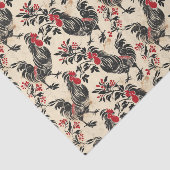 Rooster  kippenpatroon verouderd tissuepapier (Detail)