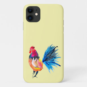 Rooster kleurige waterverf illustratie iPhone 11 hoesje