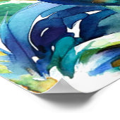 Rooster Kleurrijke Waterverf Poster (Hoek)