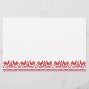 Rooster kruissteek briefpapier