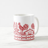 Rooster kruissteek koffiemok (Voorkant rechts)