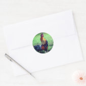 Rooster kweekdier ronde sticker (Envelop)