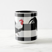Rooster met Black White Check Coffee-Mok Mok (Midden)