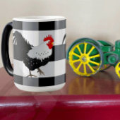 Rooster met Black White Check Coffee-Mok Mok