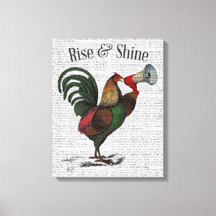 Rooster met Loudhailer Canvas Afdruk
