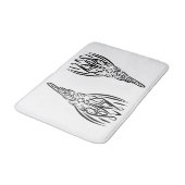 Rooster met zwarte en witte tribale badmat (Gekanteld)