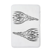 Rooster met zwarte en witte tribale badmat (Voorkant Verticaal)