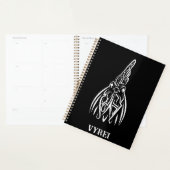 Rooster met zwarte en witte tribale planner (Display)