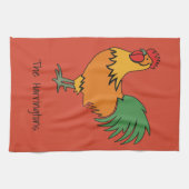 Rooster nom personnalisé et couleur serviette de c (Horizontal)