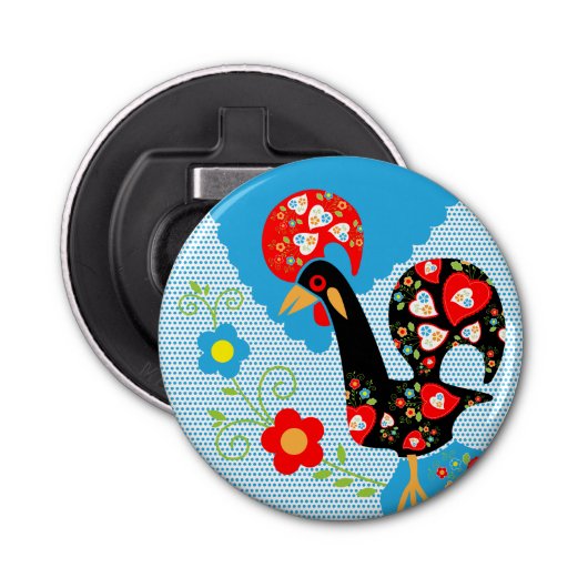 Rooster of Portugal Button Flesopener (Voorkant)