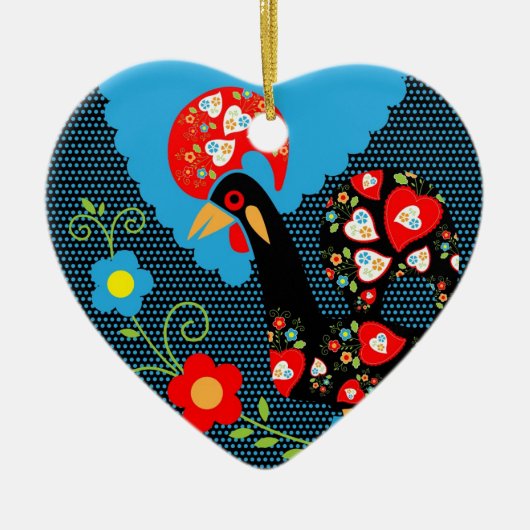 Rooster of Portugal Keramisch Ornament (Voorkant)