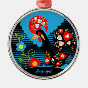 Rooster of Portugal Metalen Ornament