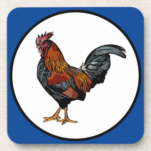 Rooster-onderzetters met kurkrug - set van 6 drankjes onderzetter