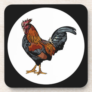 Rooster-onderzetters met kurkrug - set van 6 onderzetter