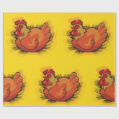 Rooster op stro cadeaupapier (Vlak)