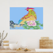 Rooster-opstaande poster tekening (Keuken)