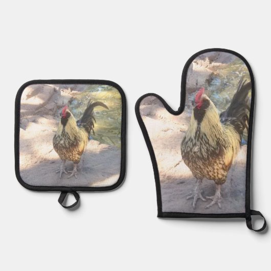 Rooster Ovenwant & Pannenlap Set (Voorkant)