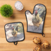 Rooster Ovenwant & Pannenlap Set (Top down)