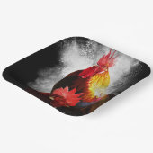Rooster Papieren Bordje (Gebogen)