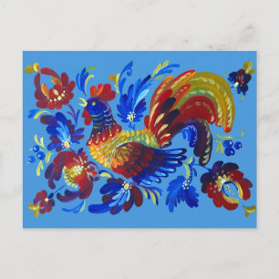 Rooster Petrykivka Oekraïense kunst Briefkaart