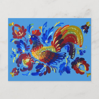 Rooster Petrykivka Oekraïense kunst Briefkaart